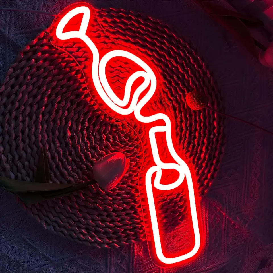 Víno neónové znamenie, neónové znamenie LED NEON pre výzdobu na stenu, Decor Lover Art Art Decor, For Bar Man Cave Cafe Party Bar Bar