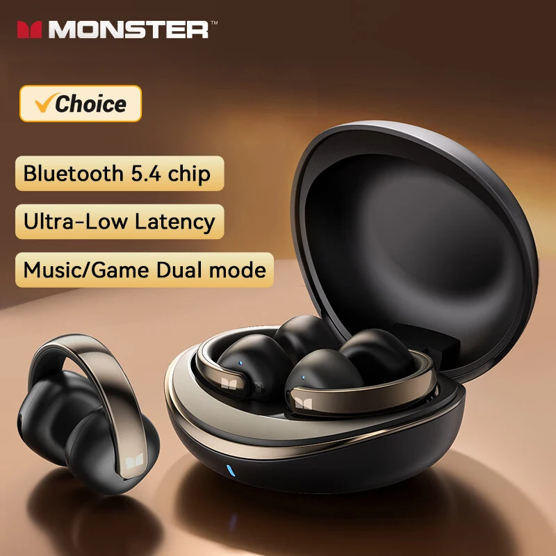 Výber Monster XKT30 TWS Wireless Bluetooth 5.4 Headset Ear Clip Game dotyk slúchadlá hlboký basový priestorový zvuk športových uší