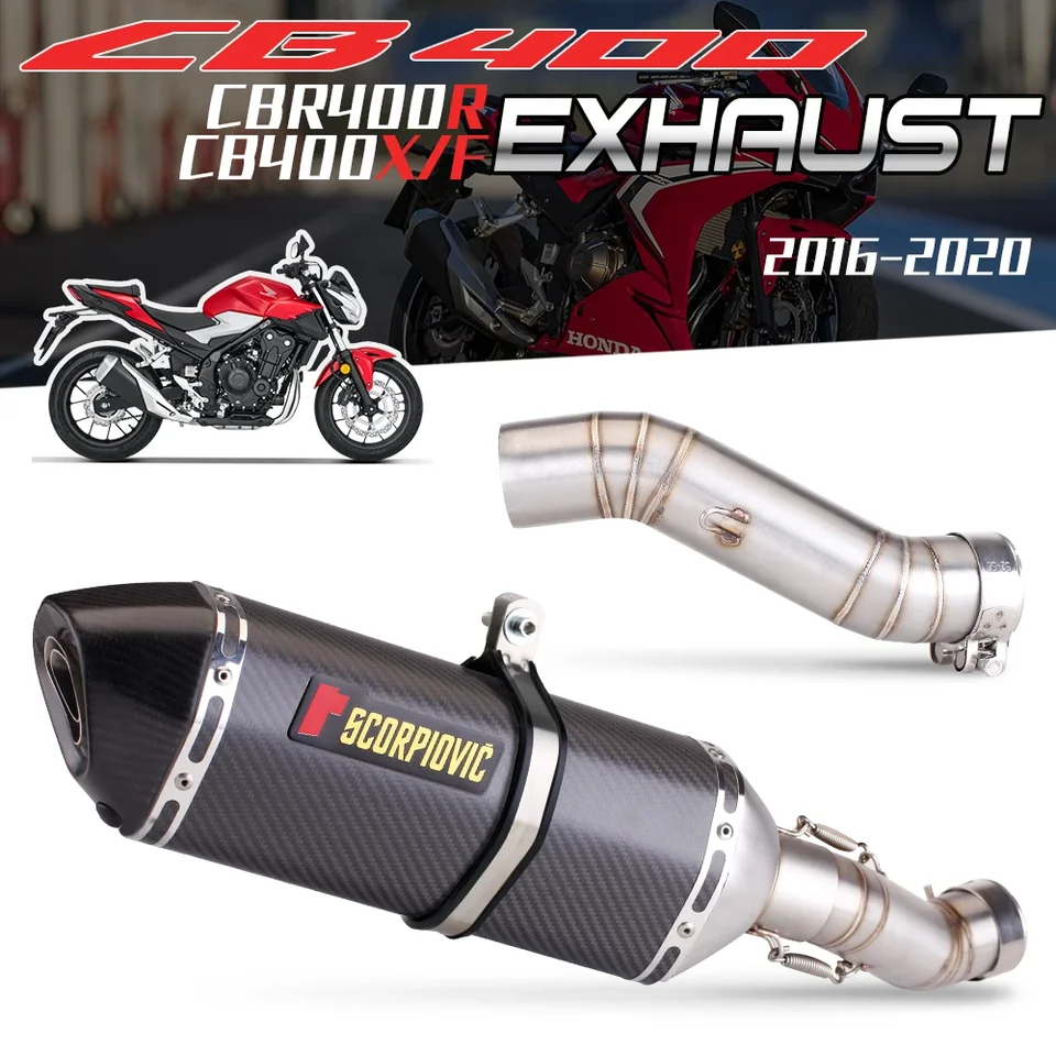 Výfuk pre motocykel Kontakt stredného stredného potrubia pre konektor Honda 2012 2013 2014 2015 CBR500R CB500X CBR400R CB400X Výfukové systémy