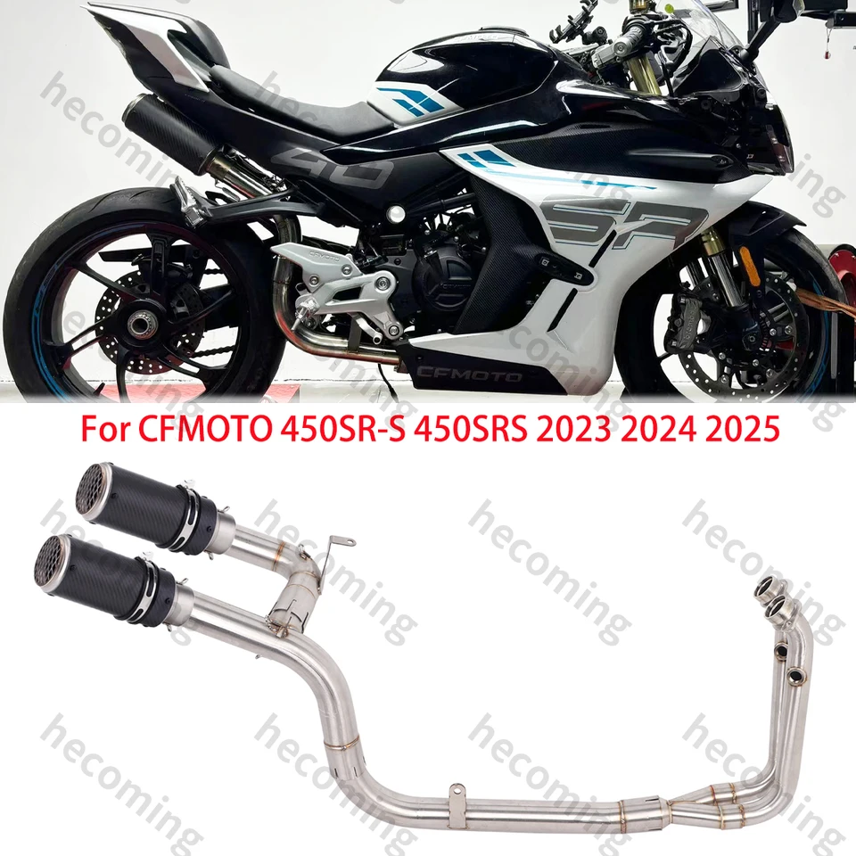 Výfukové hlavičky rúrka Daul tlmič tlmiča prešmyknu pre CFMoto 450SR-S 450SRS 2023 2024 2025 Výfukový únik upravovať predné linkové potrubie