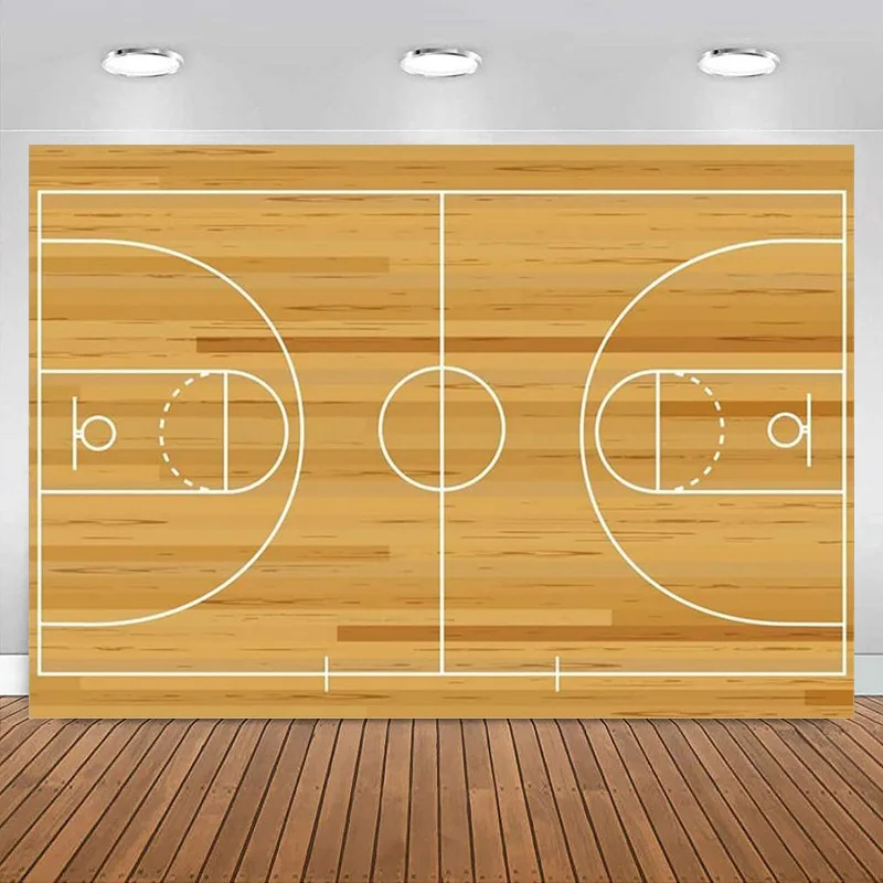 Výhľad na basketbalové ihrisko pozadie Športový štadión Photography Pozadie všetko najlepšie k narodeninám Party pre deti Banner dekorácia