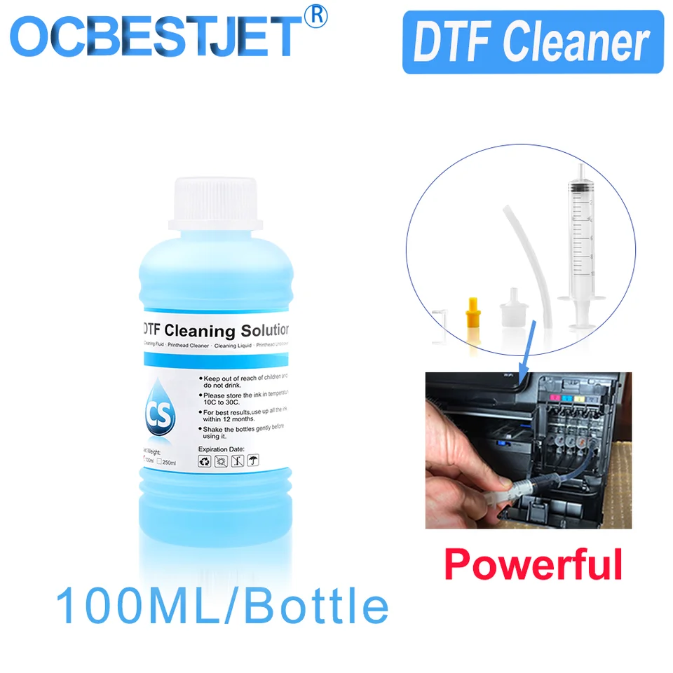 Výkonná 100 ml DTF čistiaca kvapalina pre Epson DX6 DX7 DX8 DX9 XP600 TX800 I3200 tlačiareň L1800 L800 L805 R1390 1390 TLAČ