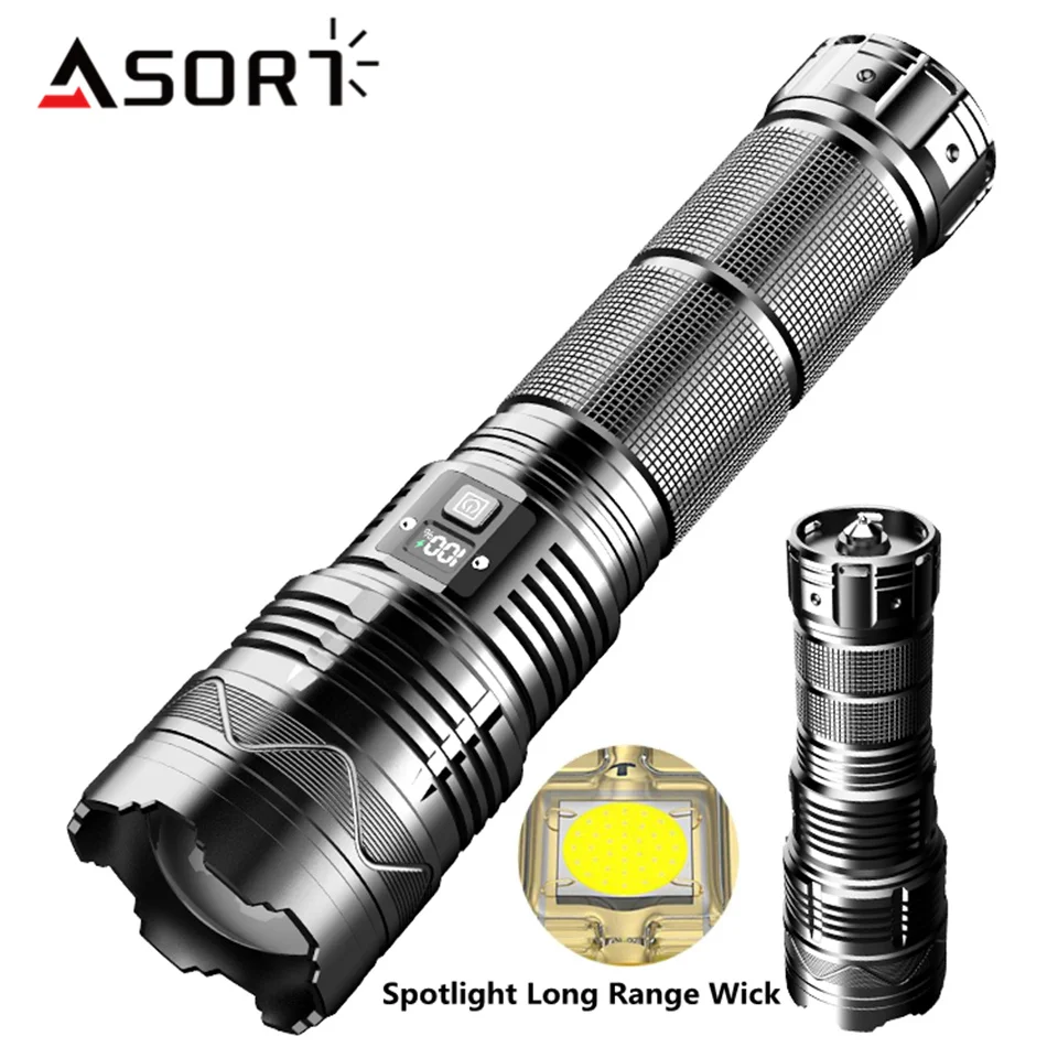 Výkonná 100 W LED baterka Spotlight Spotlight Long Range Drhový dole