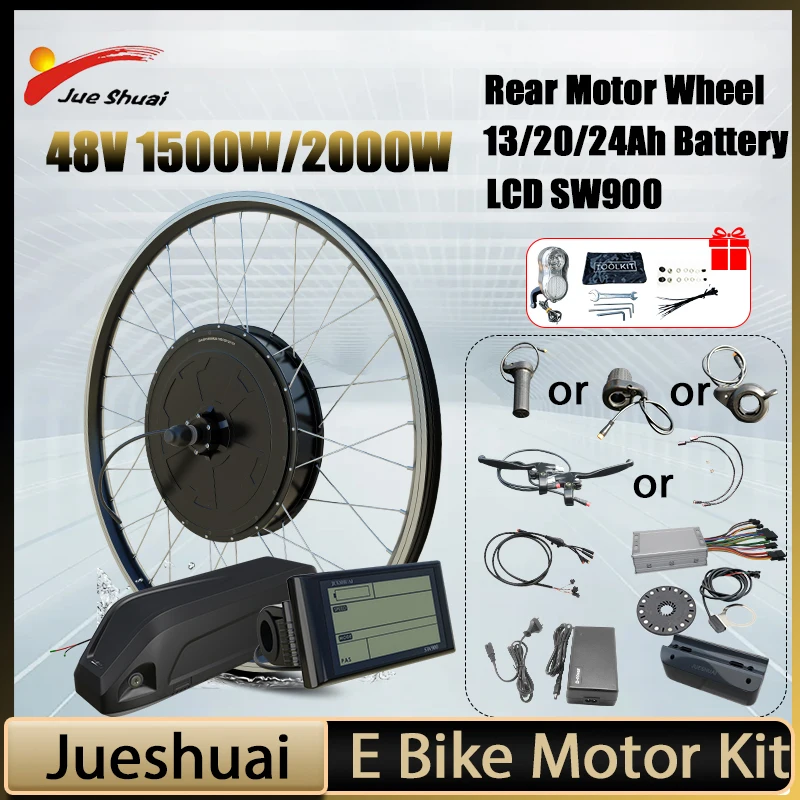 Výkonná 1500 W 2000W Motor E Konverzia bicyklov Kit s kefou bez náboja motorového kolesa 26 