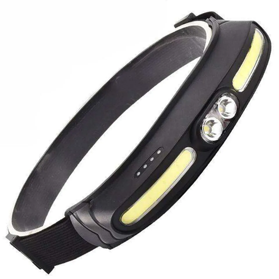 Výkonný 210 ° široký lúč COB+LED svetlomet 350 LUME MESOBNÉ Svetlo USB C Nabíjateľné červené svetlo Nastaviteľné čelo čele
