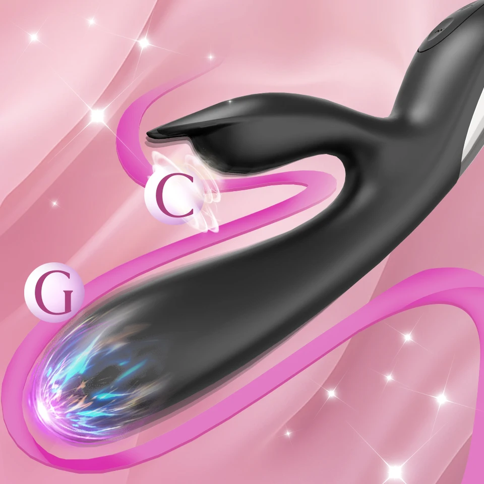 Výkonný králičie vibrátor Ženský klitoris bradavka Duálny stimulátor Maságer 2 v 1 g Spot dildo sexuálne hračky pre ženy dospelý tovar