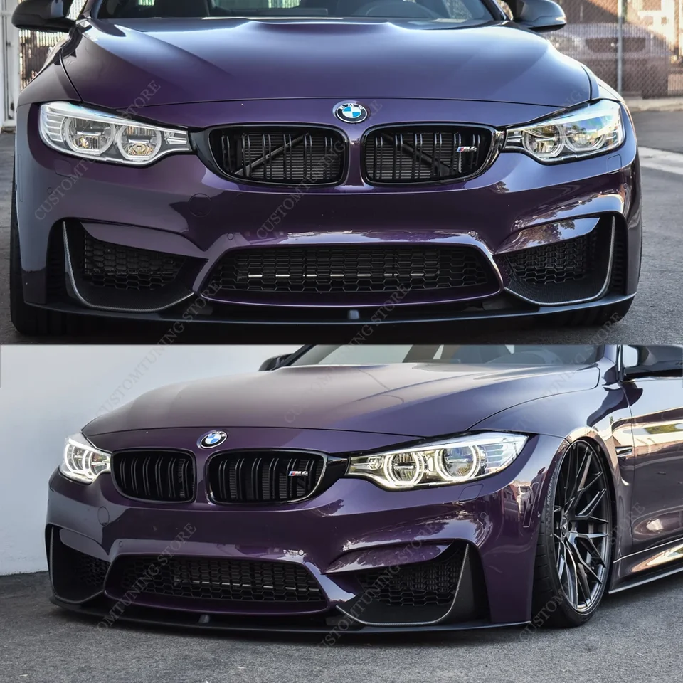 Výkonový predný nárazník Splitter Spiler Spoiler Difuzér BodyKits Cover Cover pre BMW F80 F82 F83 Skutočný M3 M4 2014-2020 ladenie