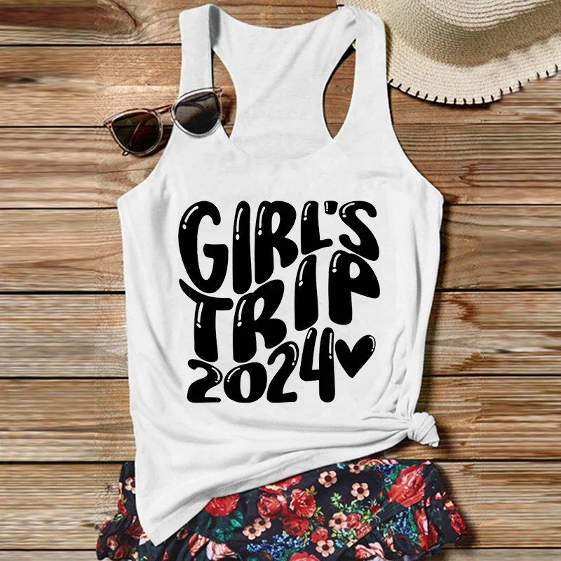 Výlet 2024 Tank Top Women Girls Dresence Tops Weekend Dámske oblečenie letná dovolenka Pink top roztomilý