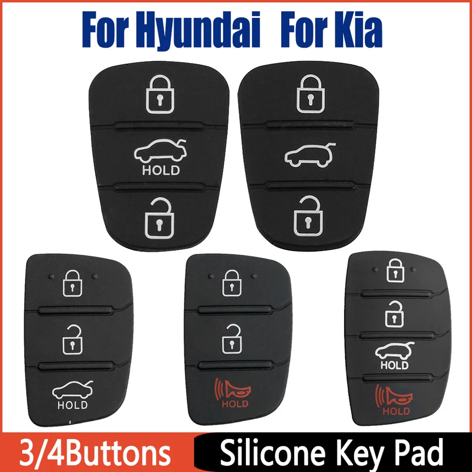 Výmena 3 gombíky pre diaľkové kľúče fob puzdro na gumovú podložku pre hyundai i10 i20 ix35 pre kia k2 K2 Rio Sportage Flip Key Nové diely