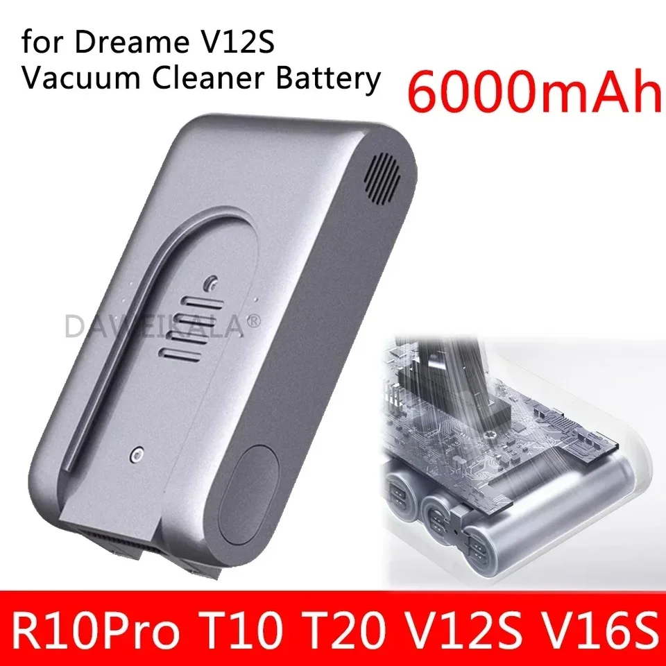 Výmena batérie 6000 mah pre Xiaomi Dreame G9 G10 R10 R10PRO T10 T20 V12S bezdrôtový vákuový čistiaci prostriedok nabíjateľnú li-iónovú batériu