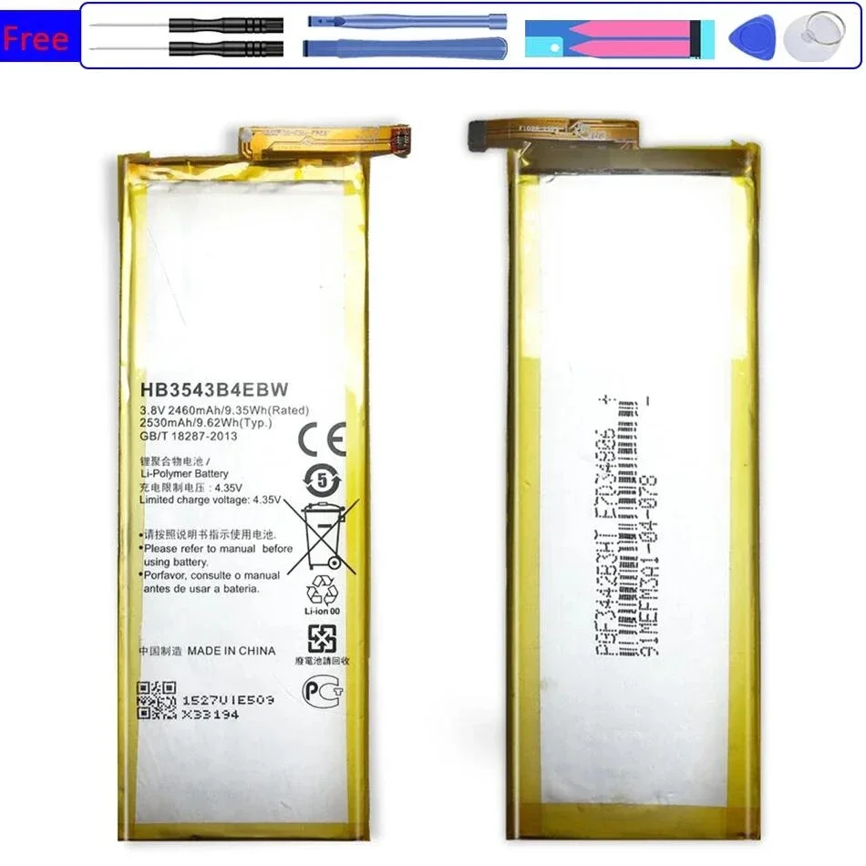 Výmena batérie pre Huawei Ascend P7 L07 L09 L00 L10 L05 L11 2460MAH HB3543B4EBW s kódom stopy