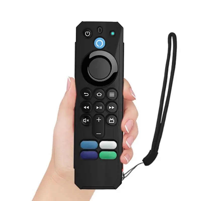 Výmena diaľkového puzdra pre požiare TV Stick 4K 3. GEN ANTI-SLIP TPU Ochranný kryt s anti-LOST LANYARD DUPOPORPORT SHELL SHELL