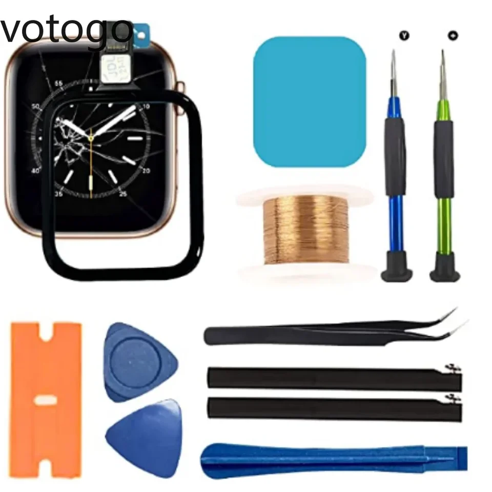 Výmena digitalizátora predného skleneného objektívu pre sériu Apple Watch Series 3 4 5 6 7 S7 S6 S5 Vonkajšia LCD dotyková obrazovka Flex + Opravy súprav