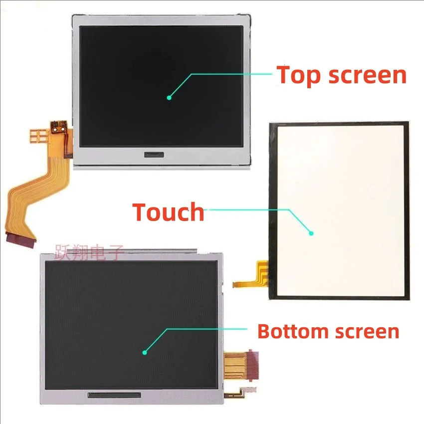 Výmena horného horného / dolného spodného spodného LCD displej obrazovky dotykovej obrazovky Digitalizátor skla pre hernú konzolu Nintendo DS Lite DSL NDSL