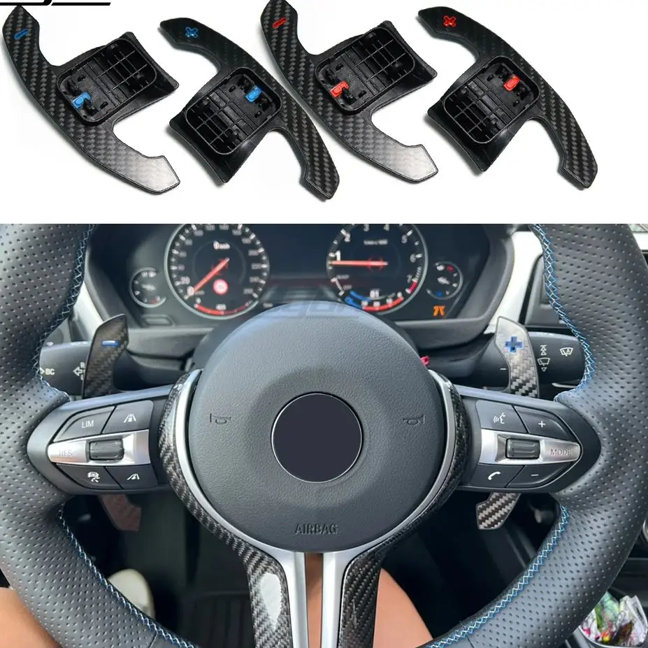 Výmena krytu na volant s uhlíkovým automobilom volant Paddle Paddle Extension Cover pre BMW 3 5 6 7 Serise G20 G30 G32 G11 2016-2022 Výmena