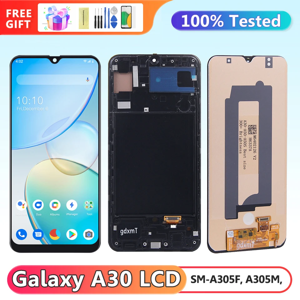 Výmena obrazovky A30 TFT pre výmenu obrazovky pre Samsung Galaxy A30 A305 A305F LCD Display Display Display Screen Digitalizátor s rámom s rámom