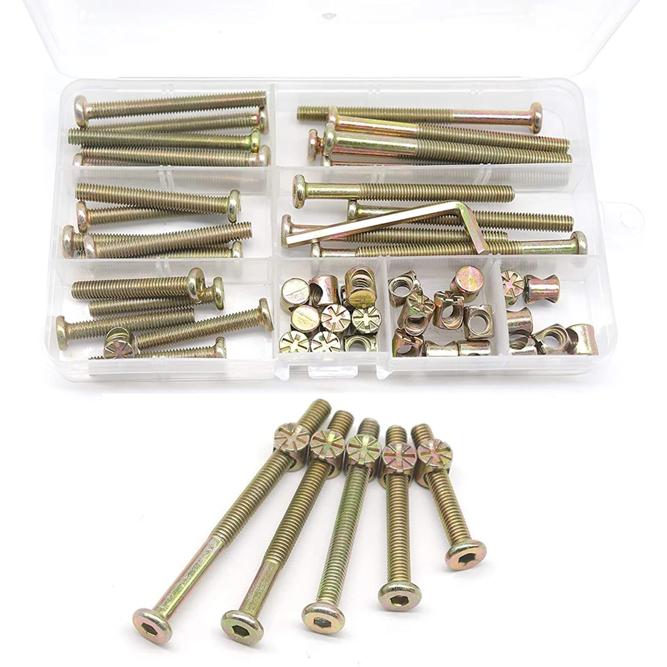 Výmena skrutkových postieľok 25 Sety M6x40 mm/50 mm/60 mm/70 mm/80 mm hex Hex Hox Internal Screen Nut Stoličky Nábytok sortiment sortimentu