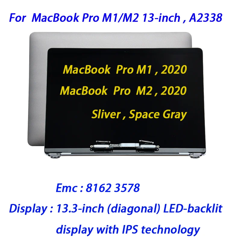 Výmena za MacBook Pro M2 A2338 LCD zostava obrazovky 2022 Displej Grey a Silver Vysoká kvalita