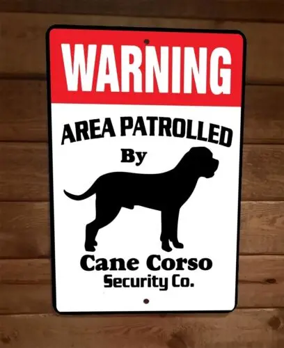 Výstražná oblasť hliadkovaná trstina Corso Dog Security 8x12 Kovové steny Znak zvierat