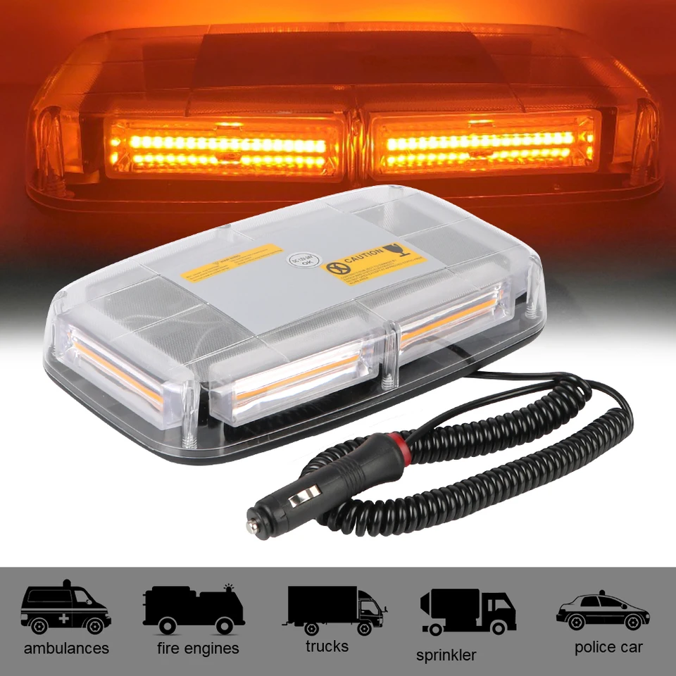 Výstražné svetlo Car Strobe DC12 ~ 24V Policajná blikačná strecha blikajúca majáka núdzová signálna lampa žltá LED COB stropná lampa