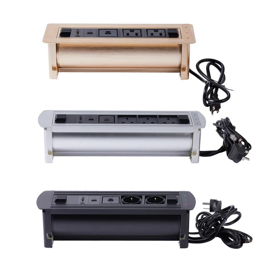 Výstup zo stolového stola Manleike so sieťou siete/HDMI/USB/TYPE-C Vložené automatické skryté kancelárske konferencie zásuvky zásuvky zásuvky
