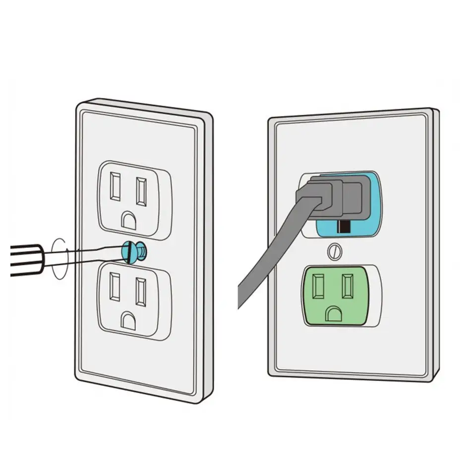 Výtokový kryt dobre proti elektrickému šoku so skrutkou Dlhodobý zásuvkový zástrčkový zásuvkový kryt domácich dodávok