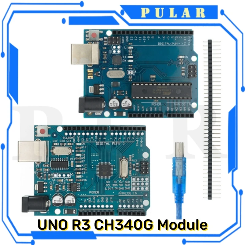 Vývojová doska Uno R3 PLR ATMEGA328P CH340 CH340G pre Arduino Uno R3 s priamou hlavičkou kolíka s káblom