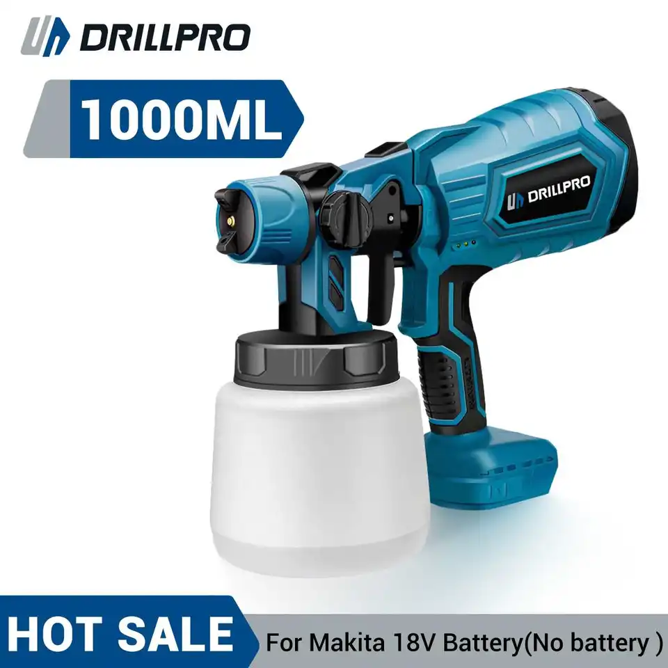 Vŕtačka 1000 ml bezdrôtového elektrického rozprašovacieho pištole Striekovač Vysoko výkonný nábytok oceľový povlak Airbrush Formakita 18V batéria