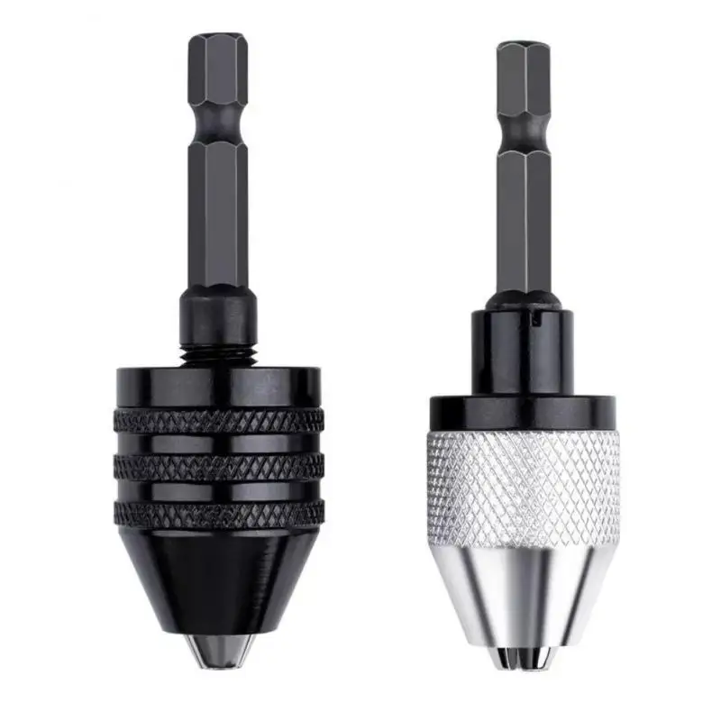 Vŕtačka skľučovinky bezkľúčový nárazový nárazový adaptér Elektrický mikropotor Clamp Mini Chuck Chuck Hex Hex Driem Drill Bits Adaptér