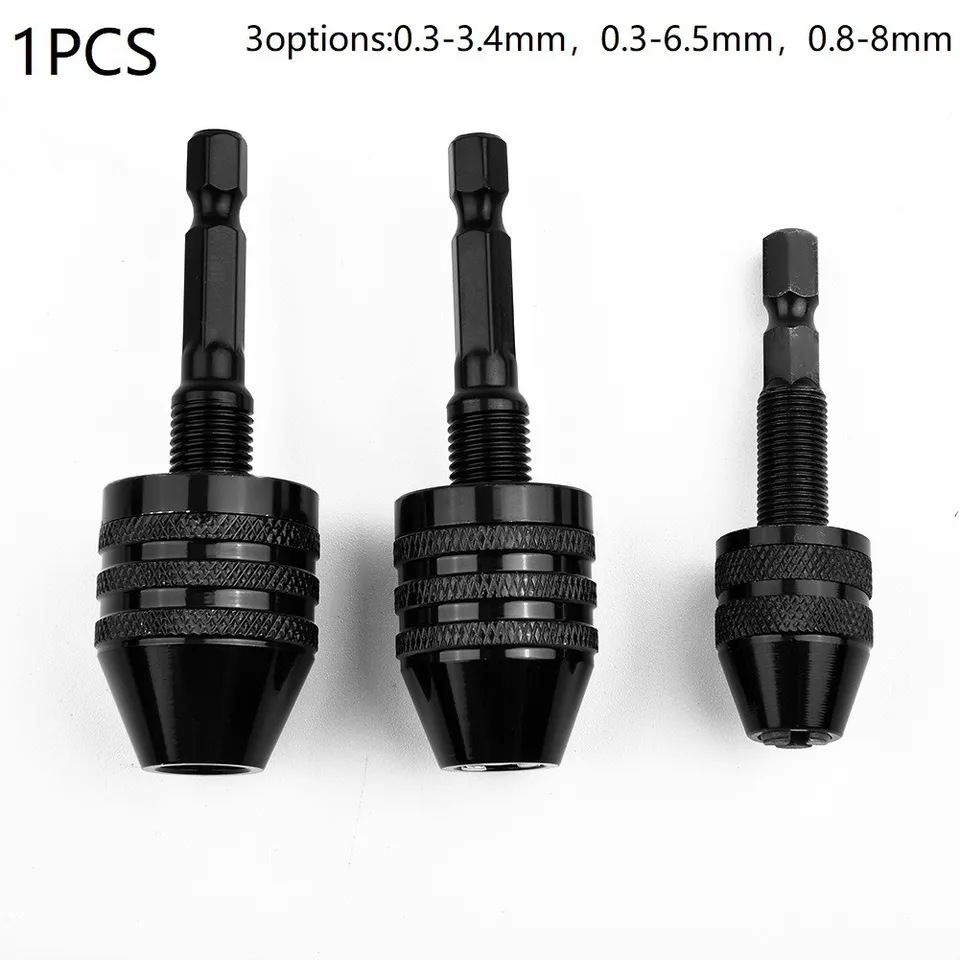 Vŕtačka skľučovinky bezkľúčový nárazový nárazový adaptér Elektrický mikropotor Clamp Mini Chuck Chuck Hex Hex Driem Drill Bits Adaptér