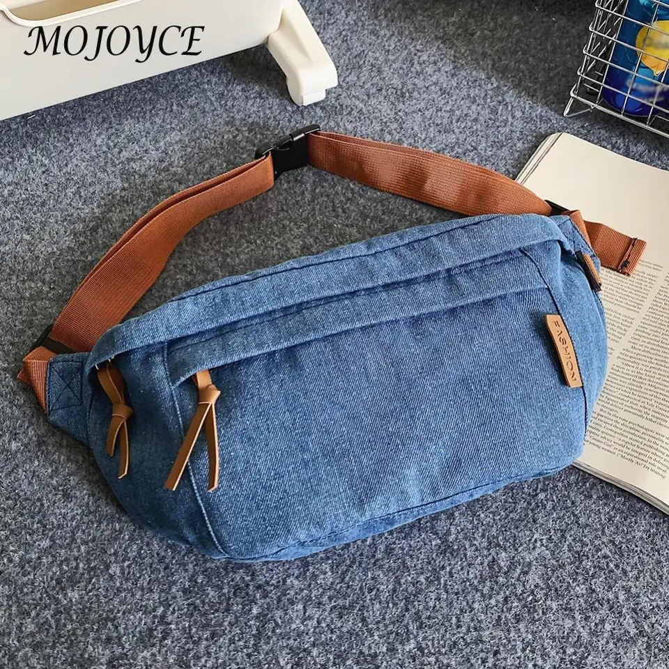 Všestranná taška na džínsové ramená pre mužov a ženy nastaviteľná vrecko na hrudník s krížmi veľká kapacita módne Fanny Pack