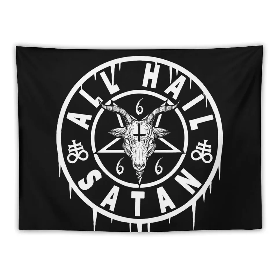 Všetci Hail Satan - baphomet satanský a okultný tapiséria dekorácia estetická dekorácia