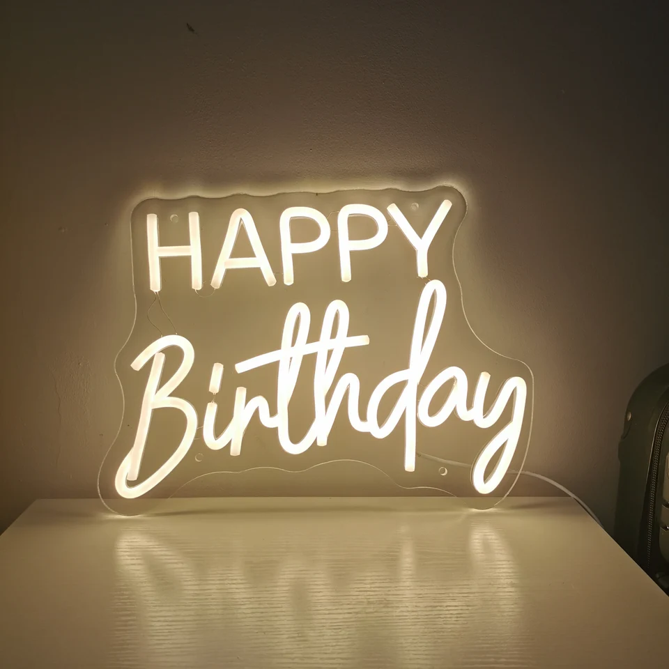 Všetko najlepšie k narodeninám neónové znamenie, veľké najlepšie narodeniny Známka Light Up, Neon všetko najlepšie k narodeninám, všetko najlepšie k narodeninám LED znamenie pre pozadie USB