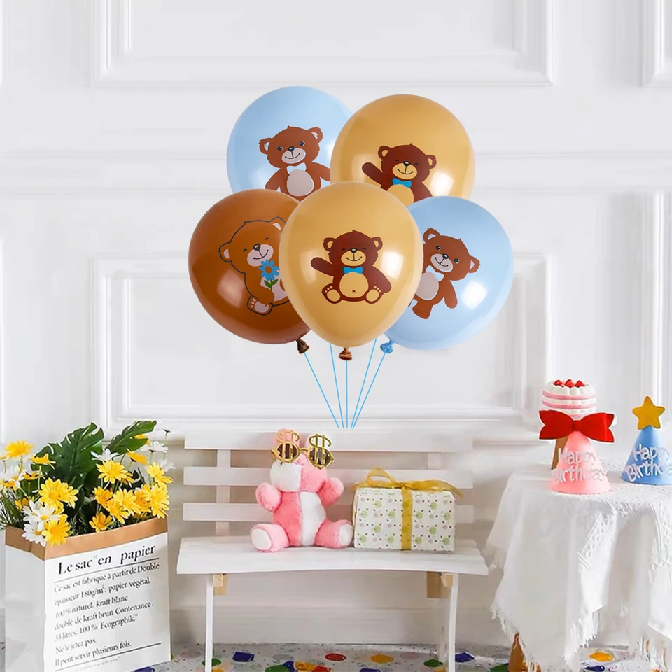 Všetko najlepšie k narodeninám Teddy Bear téma latex Balón Balón teddy medveď vzor bábätká deti narodeninové oslavy domáce dekorácie Dodávky