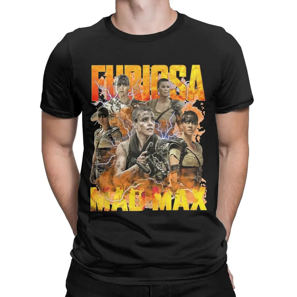 Všetky sezóny Men Dámske max max furiosa bootleg t tričká outfity 2024 film Flim Cotton Tričko módne tričko tričko