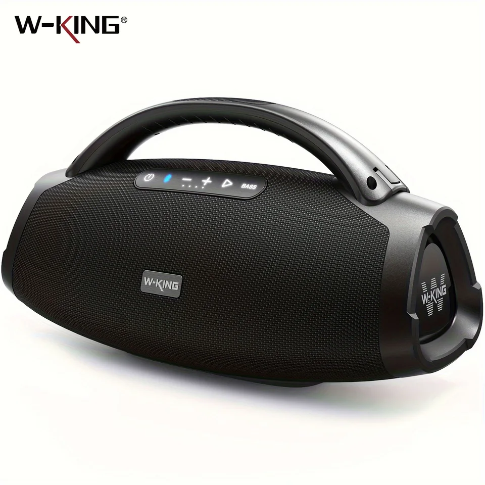 W-King 200W RMS prenosné reproduktory Bluetooth, Masívne basové párty Boombox IPX7 Vodotesný reproduktor Veľký, hlasný vonkajší reproduktor