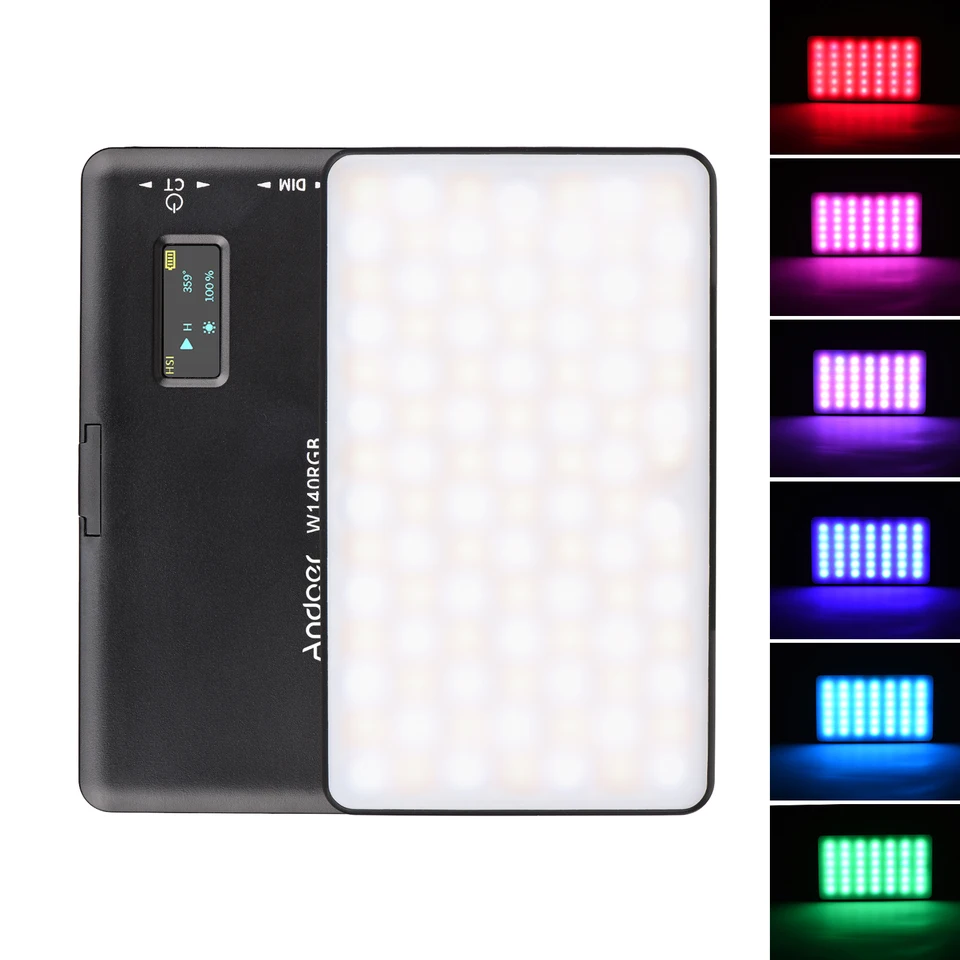 W140 RGB LED VIDEO VIDEO FOTOGRAFIA FOTOGRAFIA FLIT LIGHT CRI95+ 2500K-9000K STREBABLE 20 SLEPTING ENFUCTION pre živé vysielanie vlogu