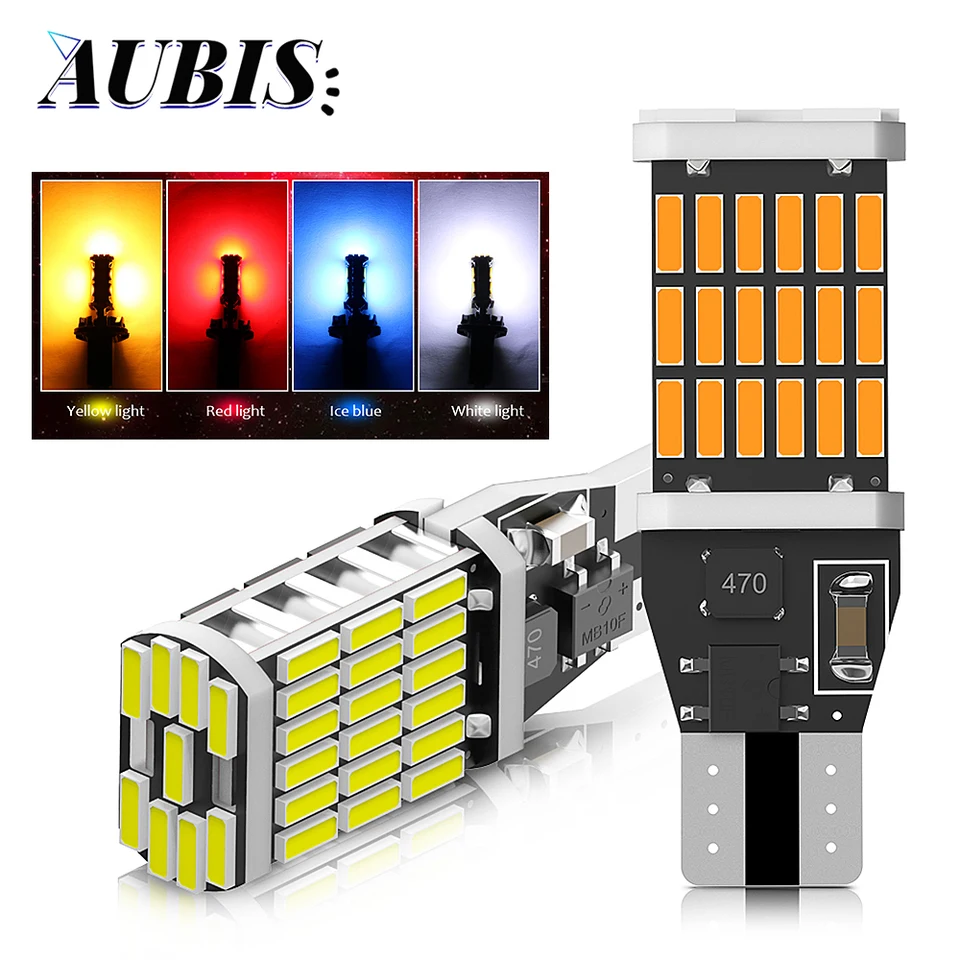 W16W WY16W CANBUS Žiadna chyba T15 LED svetlo 4014 45SMD pre AUTO BCAKUP REVEREJNA LAMP CAR BRKY Žiarovky 6000K 12V BIELA ​​ČERVENÁ AMBER