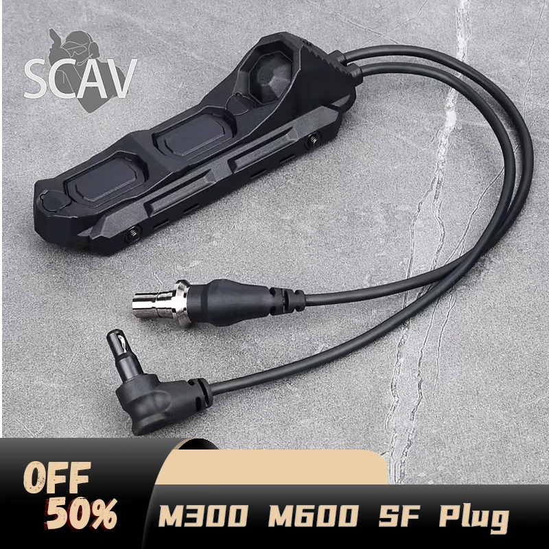 WADSN Airsoft Axon Tactical Dual Function Switch Diaľkové tlačidlo M300 M600 SF Plug Ngal PEQ OGL L3 Laser Fit MLOK KEYMOD 20 mm koľajnica