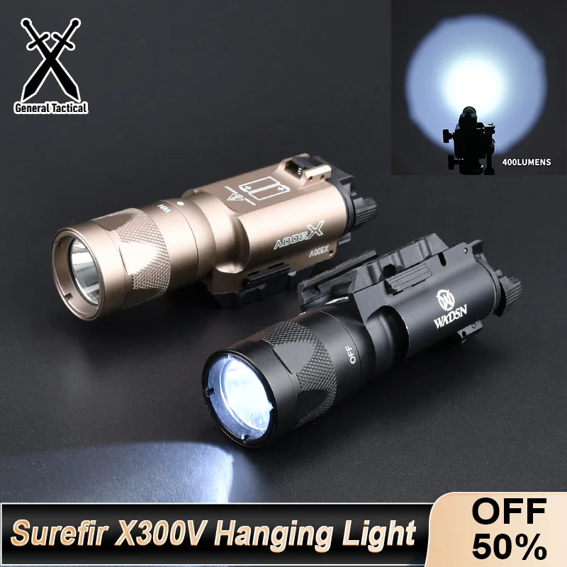 WADSN Airsoft Surefir x300 x300V Závesná baterka Strobe White LED 400 LUME LIMENT FILD 20 mm poľovnícka zbraň Pištoľová pištoľ