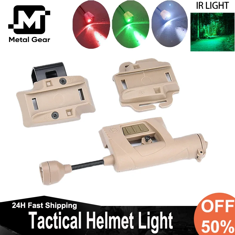 Wadsn MPLS taktická prilba Light Rýchle vojenská poľovná prilba signálová lampa zelená červená Ir laser 4 režimy nabíjajte prilby baterky