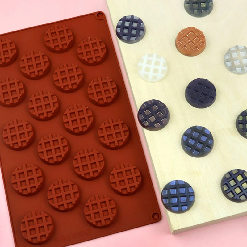 Waffle Silikone Fold DIY Round Waffle Náradie Praktická čokoládová forma