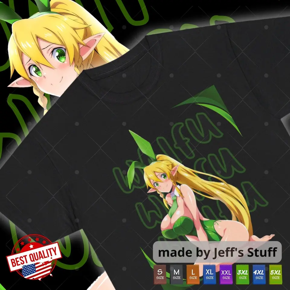 Waifu Leafa Sword Art Online Ecchi Hentai Waifu T tričko Kawaii Girl Manga Anime
