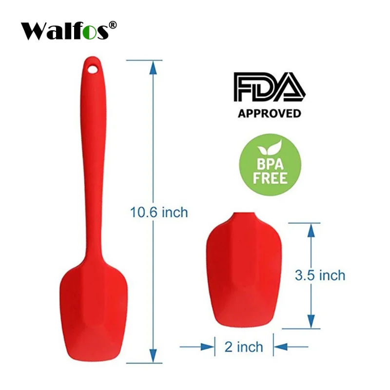 Walfos 21/28 cm Dlhá rukoväť Silikónový krémový maslové koláče Spachtiny miešanie cesto na pečenie Škrabka na kefku Kúchajte Kuchynské doplnky