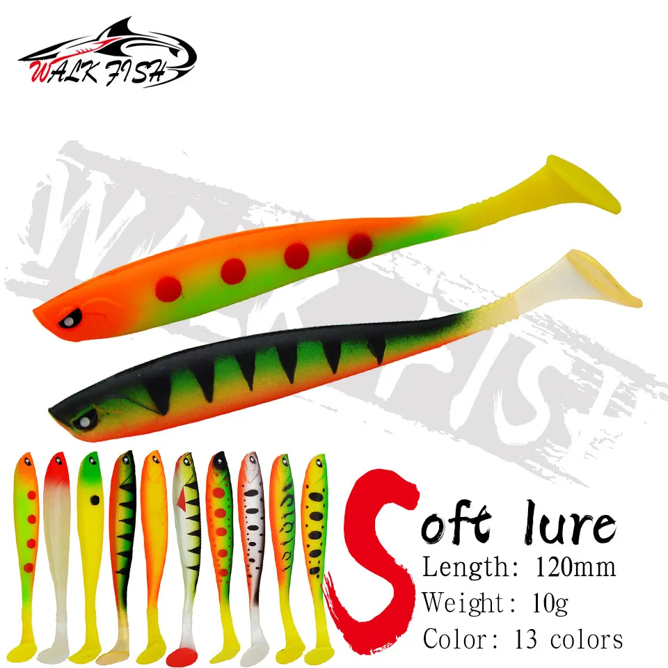 Walk Fish 10g 12cm Soft Soft Nad -návnada Wobbler Rybolov látky Japan Japan Swimbaits Umelá návnada prípravok na hlavu rybárska gumá