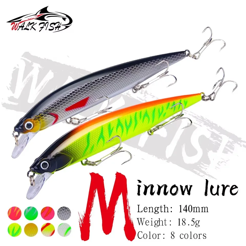 Walk Fish 1ks Plávajúce sa rybárske návnady 140 mm 18,5 g laser plastový plastový wobbler