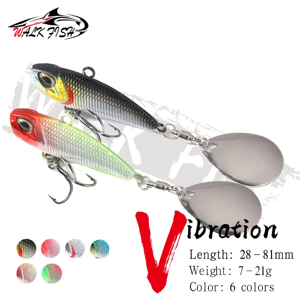 Walk Fish 7G 11G 15G 21G Spinner návnada kovová vibrácia rybárska návnada rotujúcich vibrácie chvosta vibrácie Flitre Japan Wobbler Trolling návnada pesca
