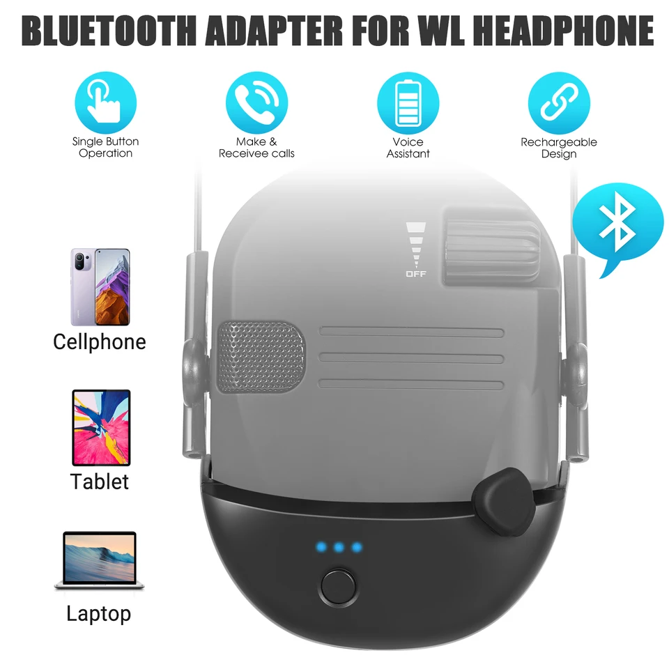 Walkers Shooting Tactical Headset Bluetooth Adapter, prevod káblového na bezdrôtové pripojenie, vhodné pre ruku Next D20 Electronic Shootmul Earmuff