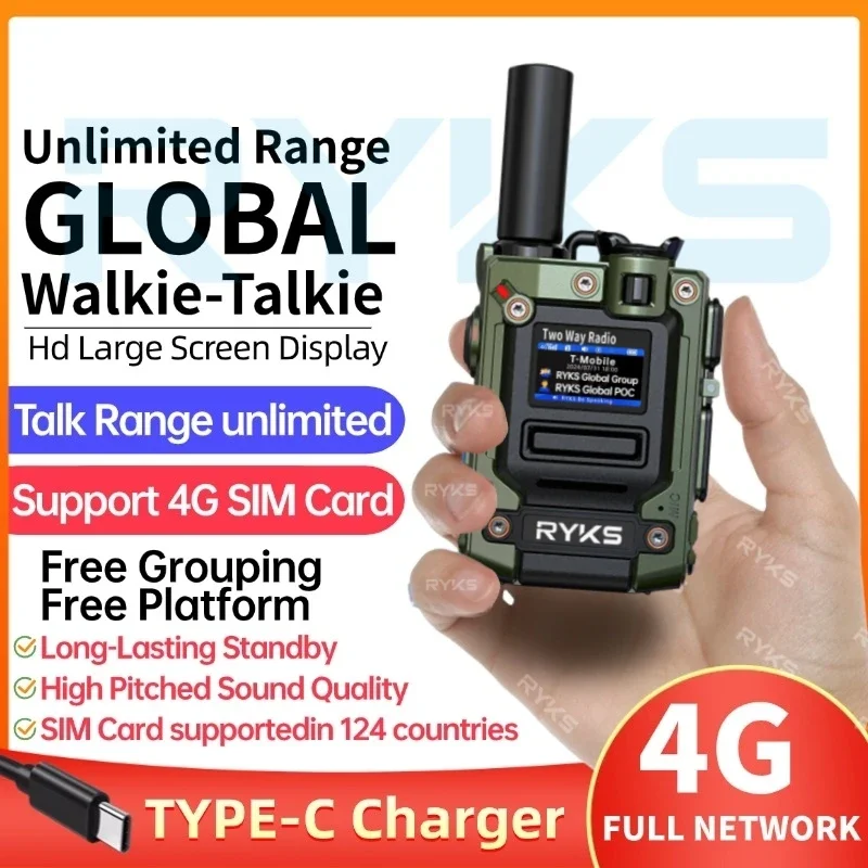 Walkie Talkie No Limit Limit na diaľku bezplatná platforma intercom dlhá pohotovostná prenosná prenosná viac ako 500 míľ bezdrôtových set 4G