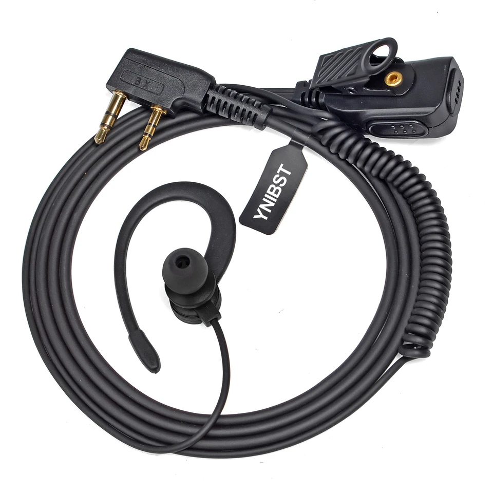 Walkie Talkie slúchadlo G-Shape Headset kompatibilný s Baofeng UV-5R BF-888S UV-82 Kenwood 2 Way Radio, Inline PTT MIC Headset